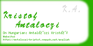 kristof antaloczi business card